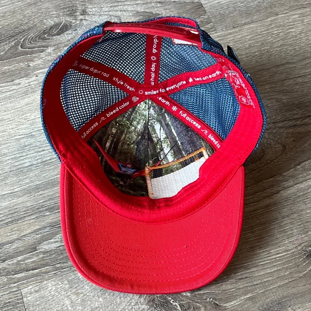 Bigtruck Kids Goggle Trucker Hat Red Blue Snapback Mesh Cap Lake Tahoe Forest